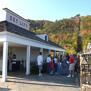 The old SkyLift ticket office in Downtown Gatlinburg.