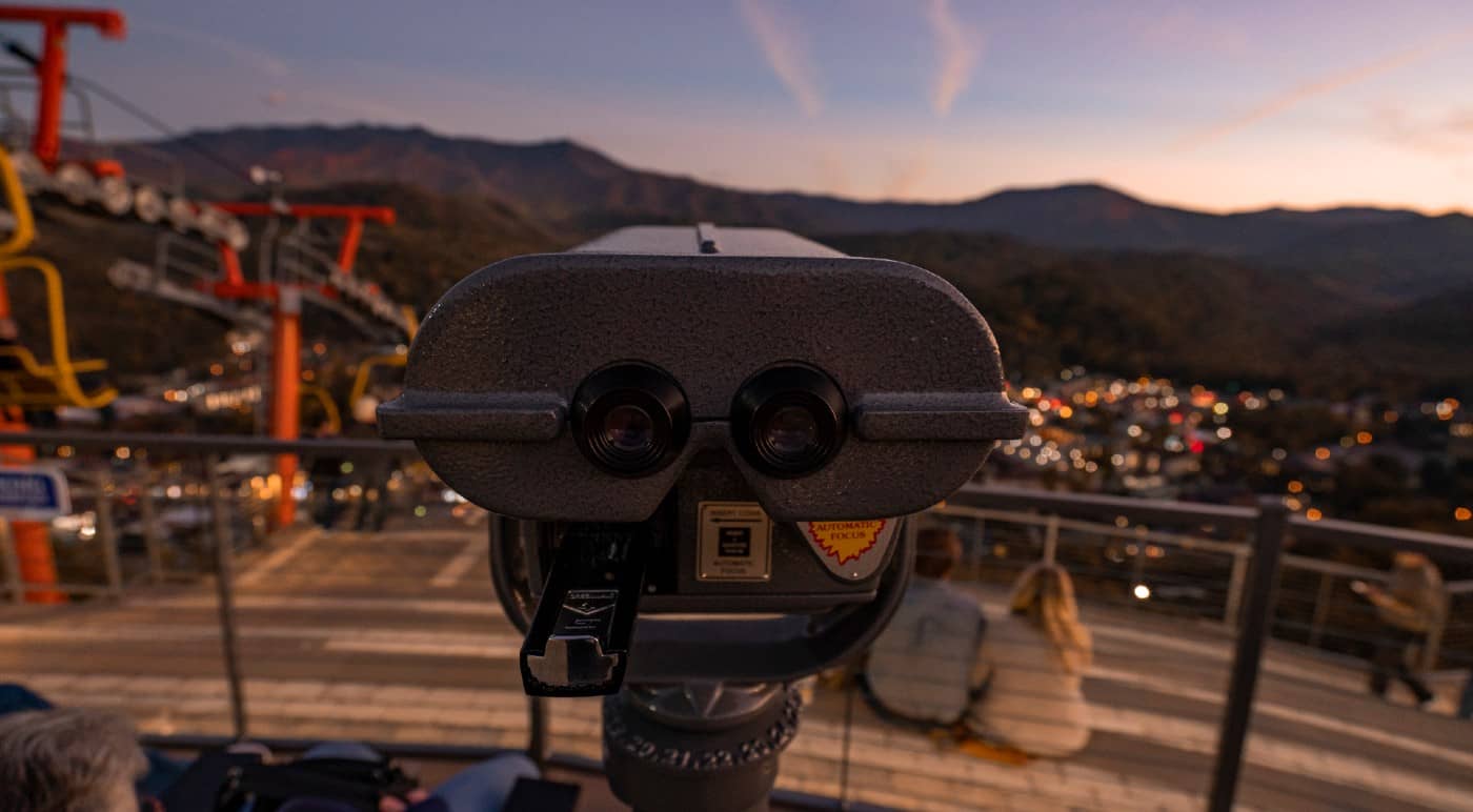 A view of Mount Leconte from the Gatlinburg SkyBridge.